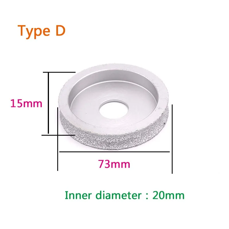 1 pçs diamante ângulo moedor de pedra moagem disco semi-circular/borda reta/redondo vidro cerâmica porcelana mármore