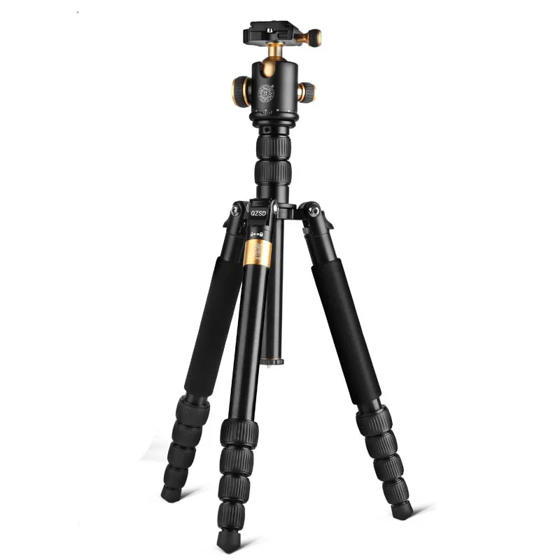 New QZSD Q668 60-inch Professional Portable Camera Tripod For Canon Nikon Sony DSLR Ball Head Monopod Tripod Stand Loading 8KG