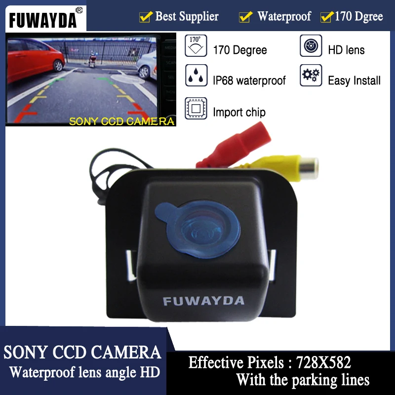 

FUWAYDA FOR SONY CCD Chip Car Auto Rear View Reverse Backup CAMERA Mirror Image for TOYOTA Prius 2012 12 With parking lines HD