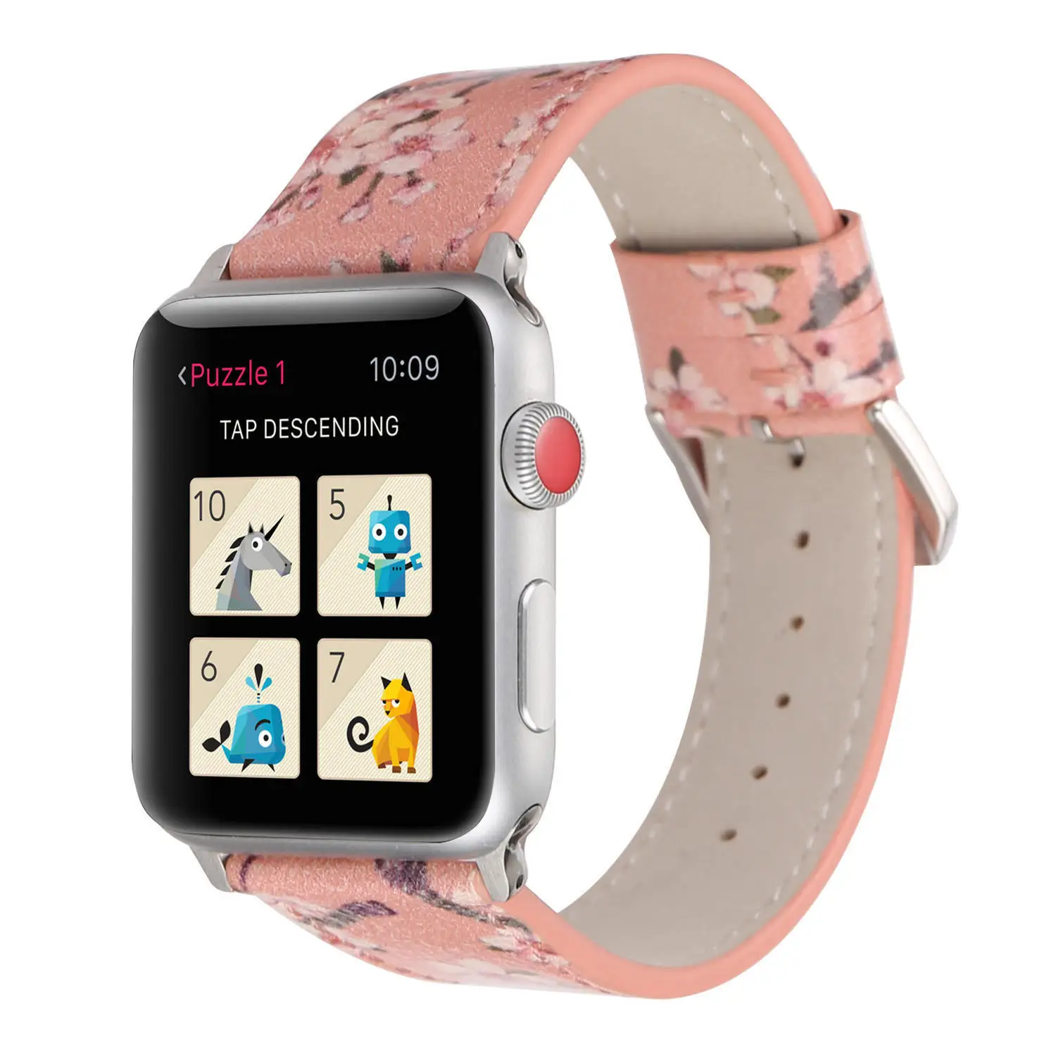 Rural Plum Blossom Flowers Band for Apple Watch 40mm 44mm Leather Strap Wristband for iWatch Series 5 4 3 2 1 38mm 42mm Bands