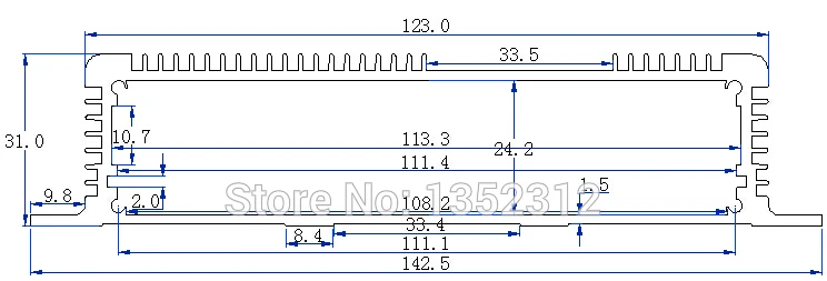 One piece 142*31*130mm wall-mounted aluminum box for electronic project power amplifier case housing DIY junction control box