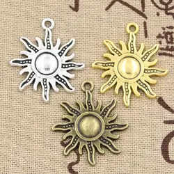 8pcs Charms Sun 28x24mm Hollow Antique charms,pendant fit,Vintage Tibetan Bronze Silver Color golden,DIY Handmade Jewelry