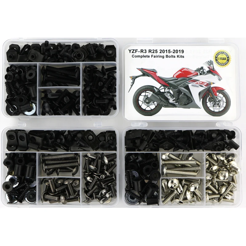 Fit For Yamaha YZF-R3 YZF-R25 R3 R25 2015 -2017 2018 2019 Complete Full Fairing Bolts Kit Spire Speed Nuts Clips Screws Steel