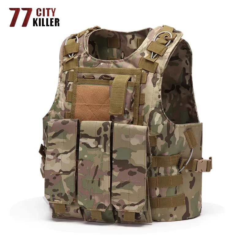 

77City Killer Tactical Unloading Airsoft Hunting Molle Vest Military Soldier Combat Vest Army Camouflage Carrier Shooting Vest