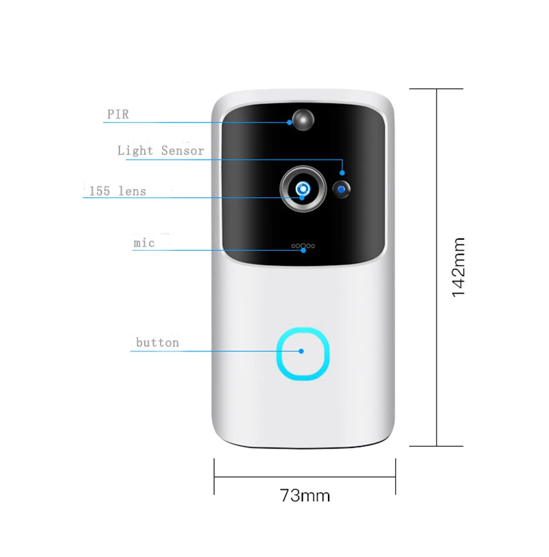 720 P Senza Fili WIFI Campanello Carta di TF/Cloud Storage Citofono di Sistema