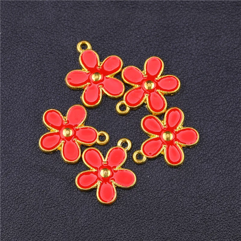 Juya Handmade Enamel Charms DIY Colorful Resin Animal Flamingo Bird Flower Charms For Bracelets Necklace Earrings Making image 4
