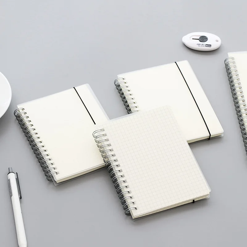 Imagem -04 - Transparente Notebook Linha em Branco Dot Mesh Dentro Business Coil Notebook Material de Escritório Escolar Papelaria a4 a5 a6 Branco