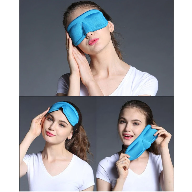 CK Tech. 3D Fabric EyeShade Goggles Sleeping Eye Mask Travel Nap Eyepatch Eye Cover Soft Women Men Night Rest Blindfold