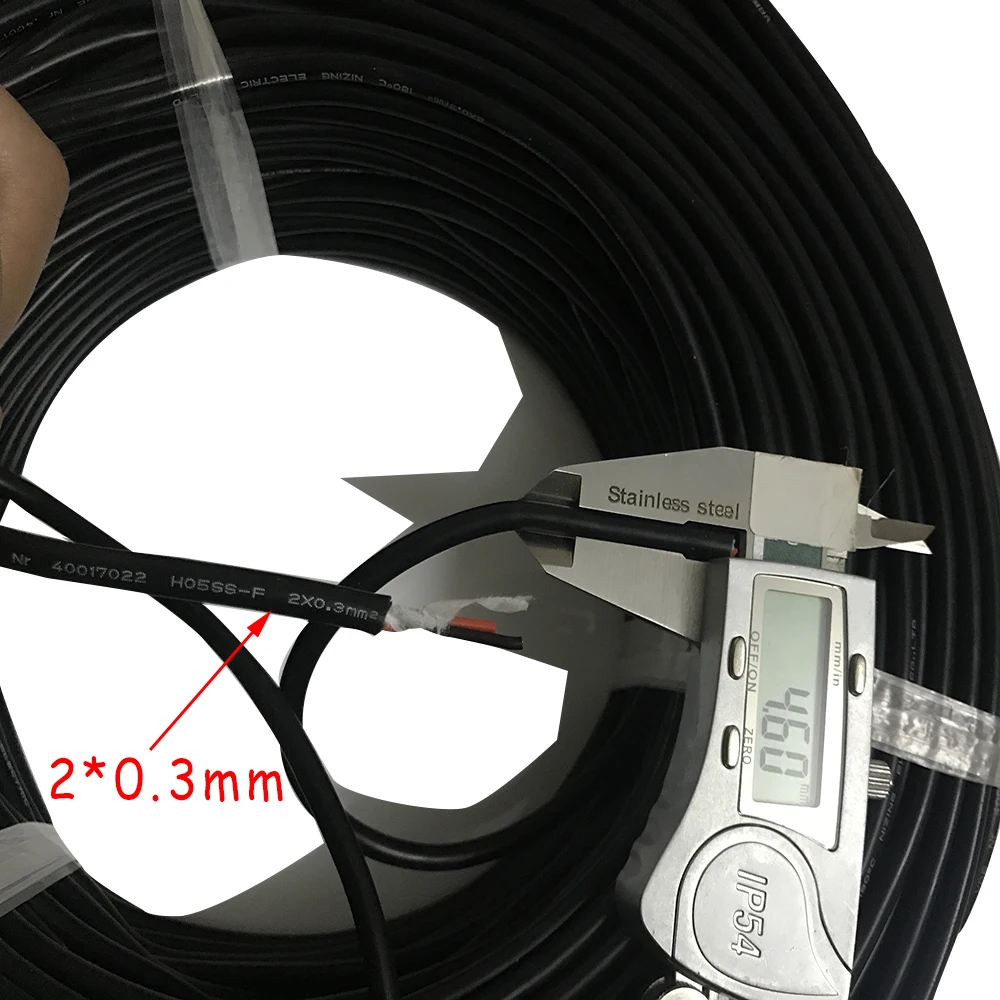 1Meter High Temperature Test Line Wire Silicone Cable 2 core 0.3 Square Cold and Oil Proof Ultra Flexiable OD 4.6mm Line