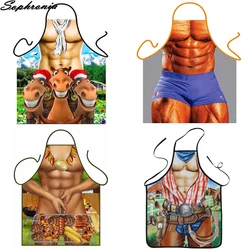 Funny Sexy Kitchen Apron Women Bibs Cool Funny Apron Cooking Baking Accessories Aprons for Woman Man Cooking Apron CWQ025