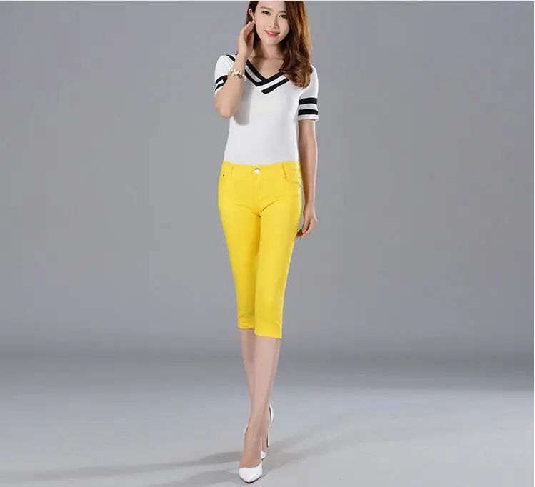 2022 Summer Hot Sale New Pants Women Calf-length Pants Mid Waist Sexy Casual Pencil Pants Trousers Thin Elastic Pants Leggings