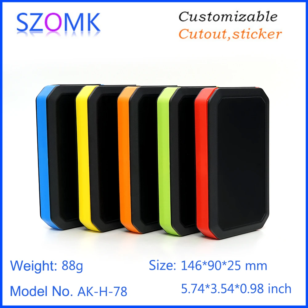 1 Piece 146*90*25mm customizable plastic box for electronics project szomk abs plastic handheld enclosure for pcb device box