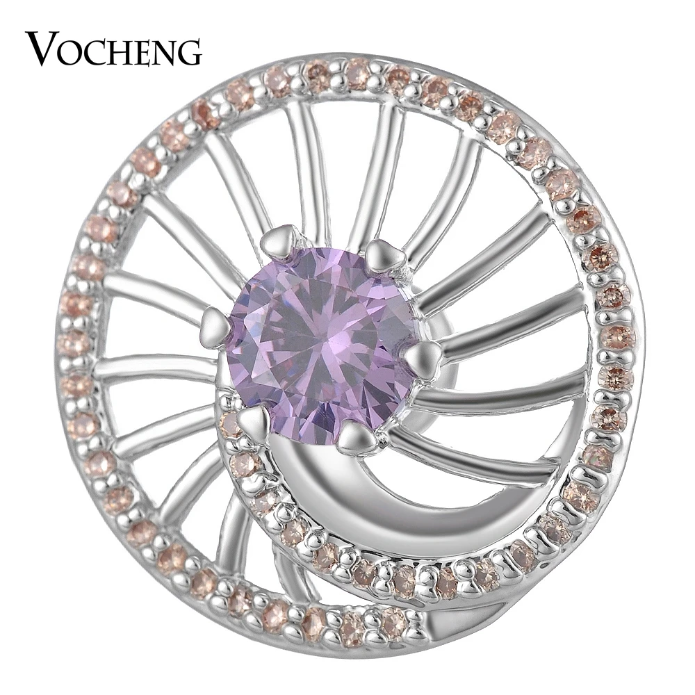 

Vocheng Ginger Snap CZ Stone Copper Material Luxury Button Jewelry 18mm 2 Colors Vn-1798