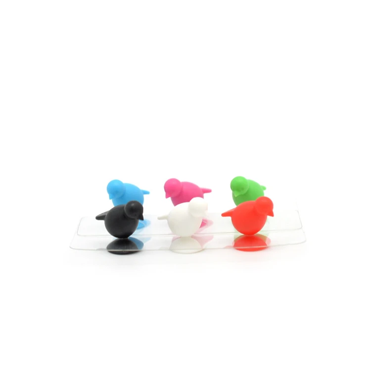 Set of 6pcs Reusable Silicone Lips Sticky Wine Glass Charm Tags Markers
