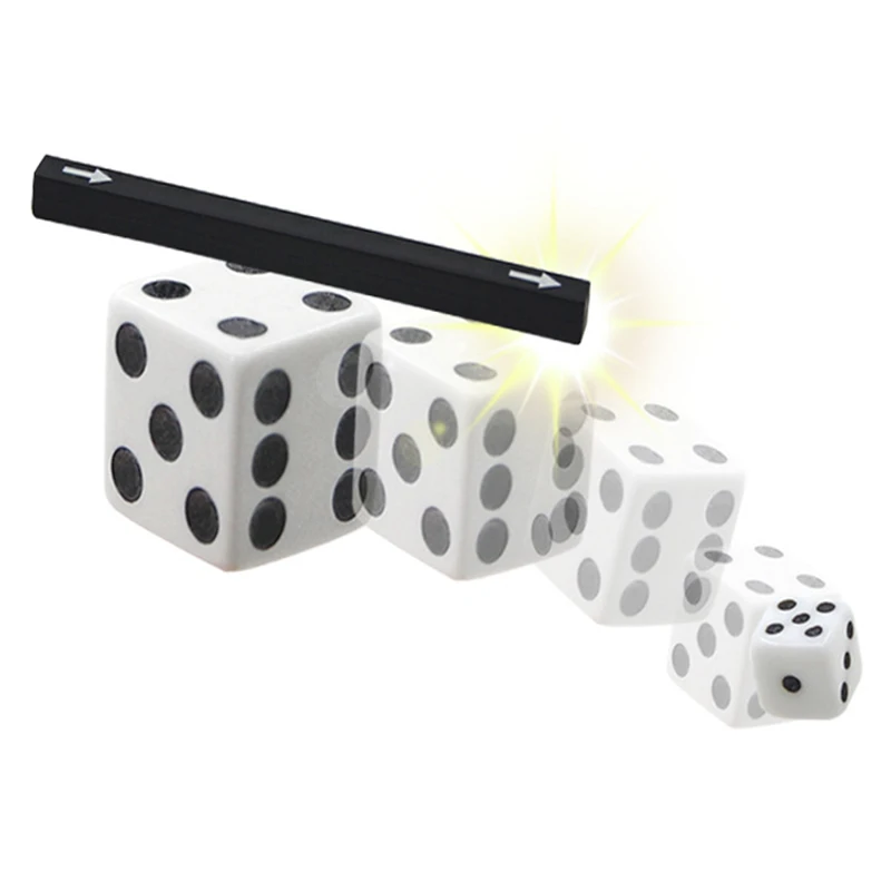 Magic Dice Shrink to Small Big Dice Turn to Small with Magic Wand Easy Tricks for Props Close-up Stage Funny Shows Children Toys