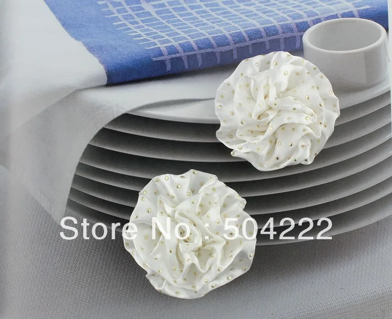 50 pcs Bridal rolled satin flowers hair Flower Petti Puff Ruched Flowers Rosettes Rolled Rosettes mixed colors