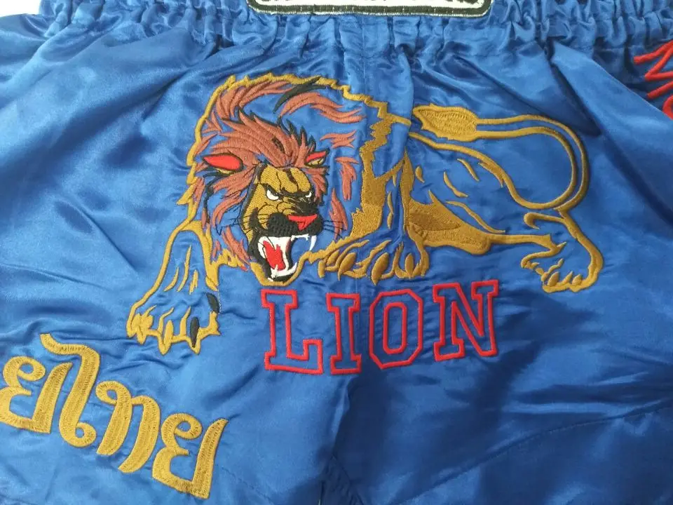 2017 new design muay thai shorts fluory\'s fight boxing shorts lion\'s design kick boxing shorts