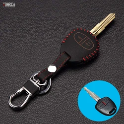 100% leather car key case car-covers For Mitsubishi outlander ASX colt LANCER Grandis Pajero sport shell car keys accessories