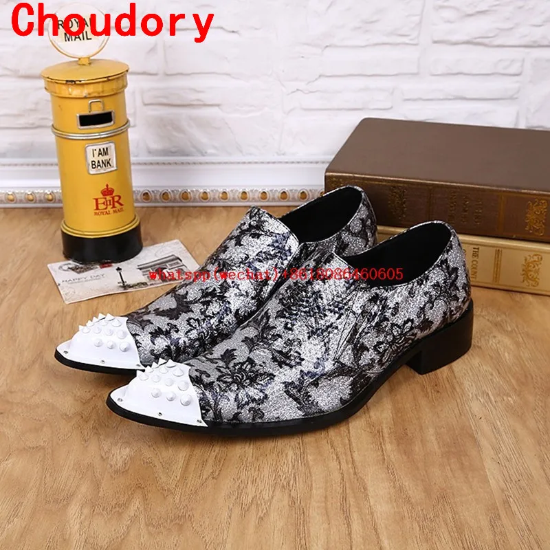 

Choudory zapatilla hombre men leather dress shoes black spiked loafers velvet loafers slip on italian shoes men plus size