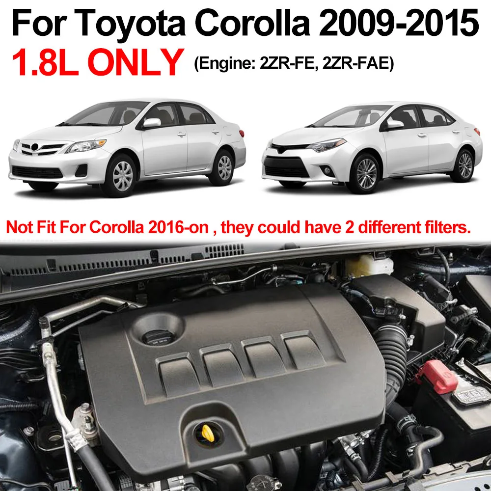 Combo Set For Toyota Corolla 2009 2010 2011 2012 2013 2014 2015 1.8L Oil Engine Cabin Air filter Activated Carbon 2ZR-FE 2ZR-FAE