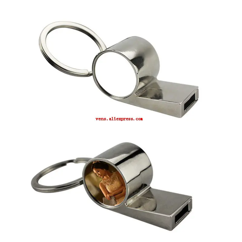 

new arrival sublimation blank metal whistle key ring hot transfer printing custom diy keychains consumables 10pcs/lot