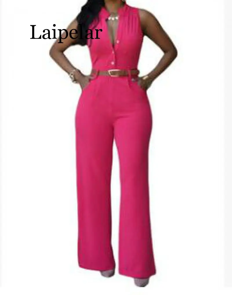 Laipelar Women v-neck wide leg pants rompers women jumpsuit sexy jumpsuits for women 2019 women jumpsuits plus size