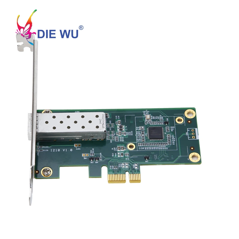 DIEWU PCIe SFP Network adapter Gigabit fiber network lan card 10/100/1000Mbps with INTEL I210 TXA026