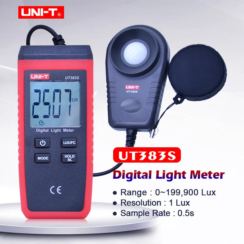 Digital luxmeter UNI-T UT383S 200000lux Auto range Data hold Digital Light Meter Illuminometers Photometer Lux/Fc Max/Min