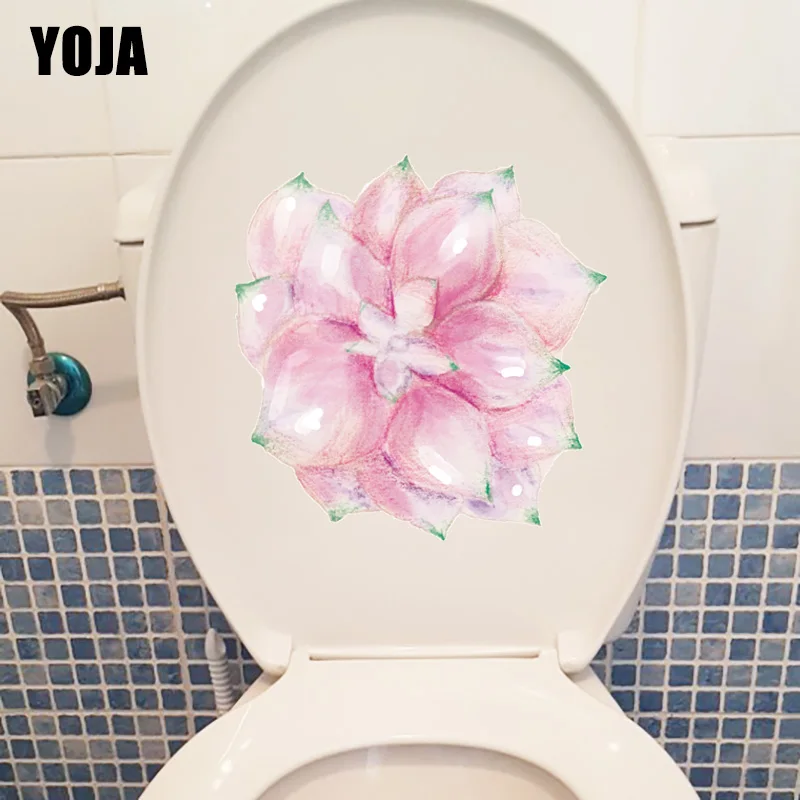 YOJA 21.8*22.7CM Hand-Painted Color Lead Fleshy Pink Kids Room Decor Decal Home Toilet Wall Sticker T1-1135