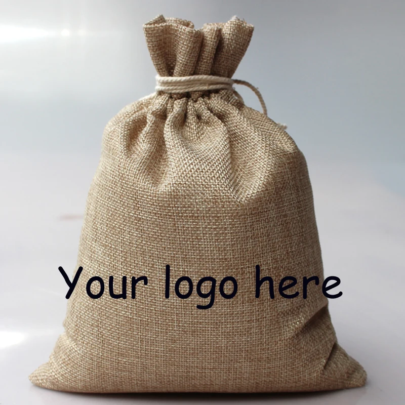 20X30cm wedding gift bags, burlap drawstring bags, customized logo printing