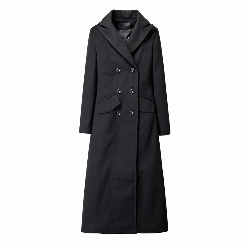 

New Fashion Female Overcoat Women Faux Cashmere Long Coat Double Breasted Jacket Wool Trench Windbreaker Autumn Winter Clothes