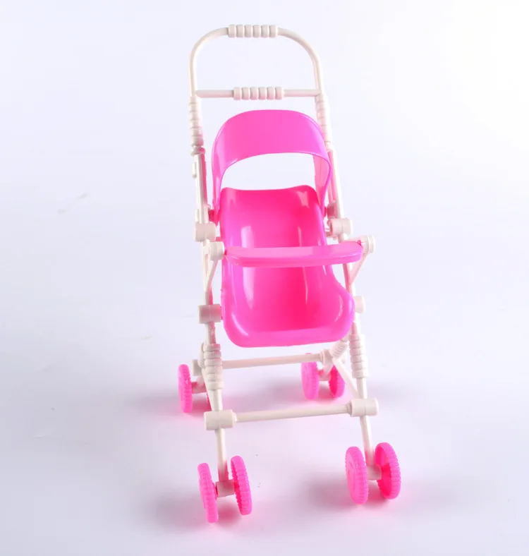 Clear Baby Stroller for Doll Toy Infant Kids Carriage Stroller Trolley Nursery Toy for Cute Dolls Furniture Girls Gifts