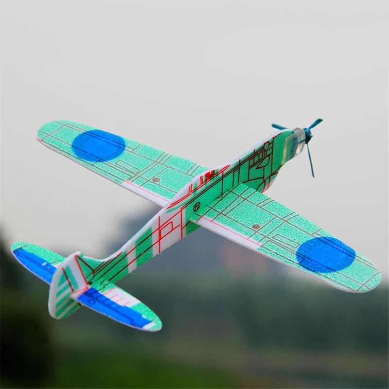 1PCS Hand Throw Flying Glider Planes EPP Foam Airplane Mini Drone Aircraft Model Toys For Kids Random Color 19cm