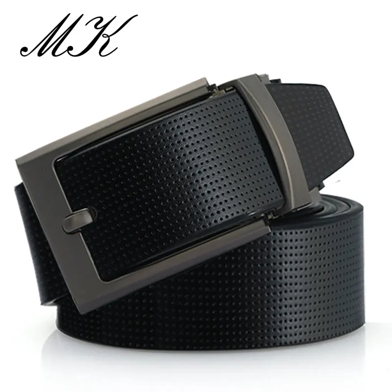 

Maikun Cowskin Leather Pin Buckle Belts for Men High Quality Male Strap Fashion Silvery Reversible Buckle Men's Belt