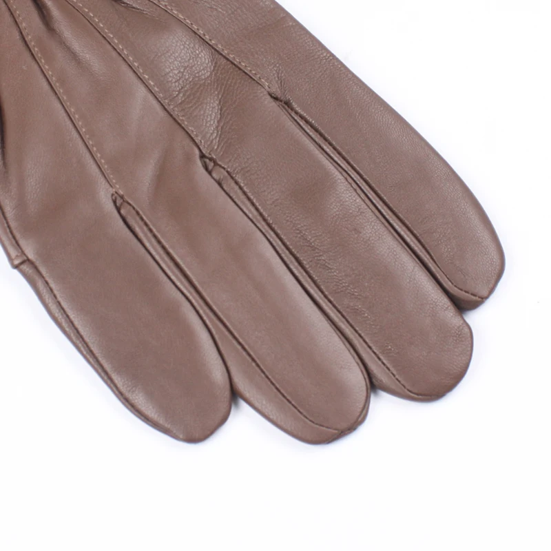 Guantes de piel auténtica para hombre, manoplas cálidas y suaves con forro de pelo de oveja, novedad de invierno