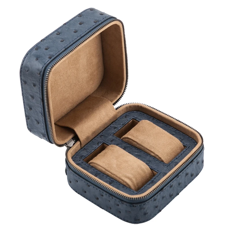 2 Slots Leather Watch Box Organizer With Zipper Travel Watch Bag New Watch Case Storage Box Jewelry Watch Holder For Men