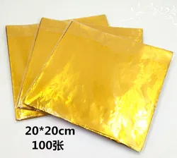 100PCS/LOT New Arrive Big Chocolate Package Tin Foil Baking Paper Golden Sugar Wrapping Paper Egg Tea Packing 20*20cm