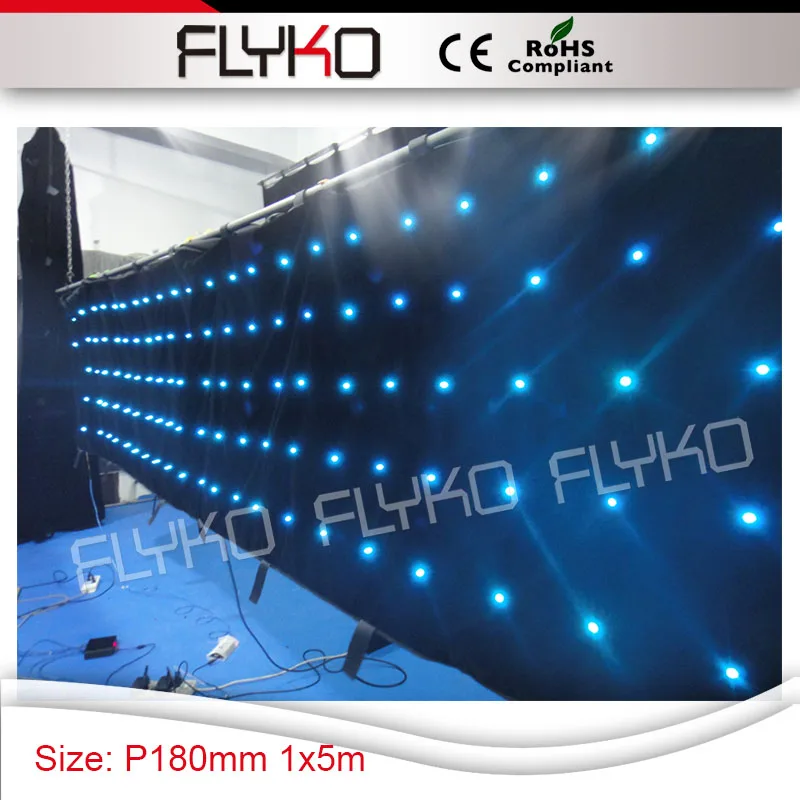 

fireproof full color 5mtr x 1mtr P18cm event holiday celebration decorative video dj set led curtain backdrop