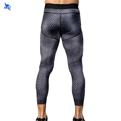 2020 New Mens 3D Print Compression Tights Running Sports Gym Leggings Male Fitness Capris Pants 3/4 Calf Length Elastic Trousers