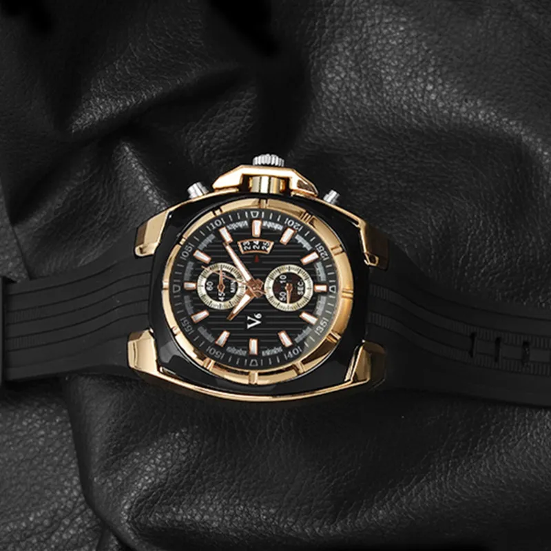 Montre militaire V6 pour hommes, marque de luxe, mode Sport, bracelet en Silicone, horloge saat reloj hombre