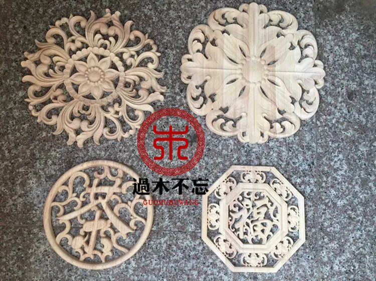 Don't forget the woodcarving flower round wooden furniture door wall door flower applique bat European style decoration door flo