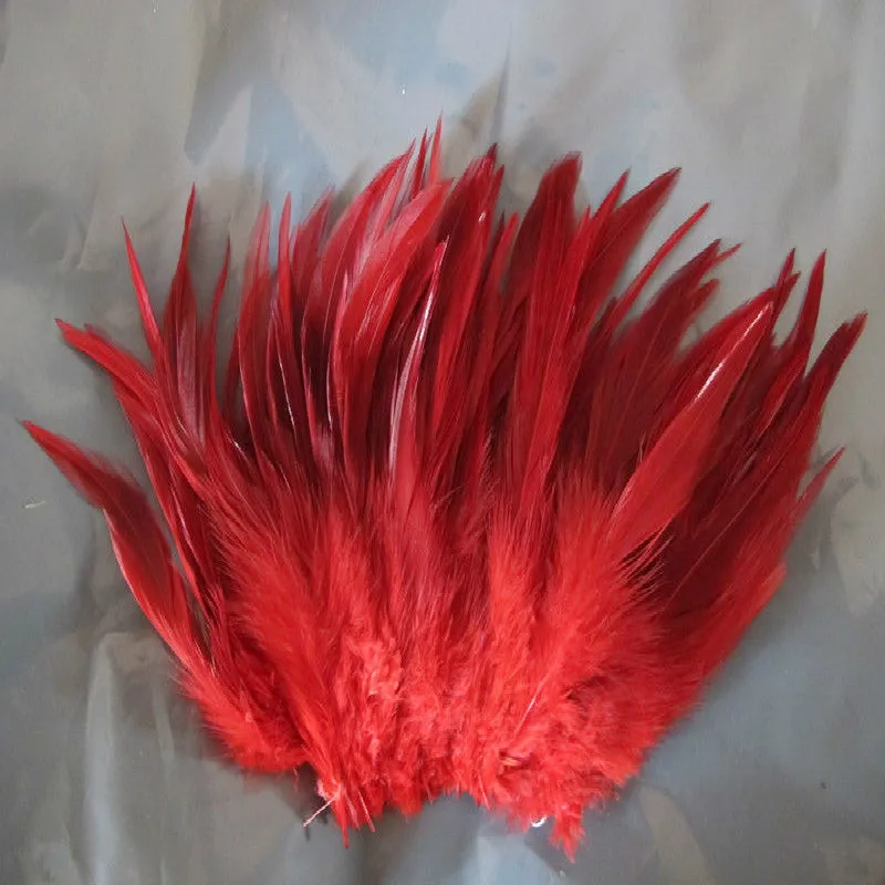 Wholesale 50pcs Red High quality beautiful natural pheasant neck feathers 10-15cm/4-6inches