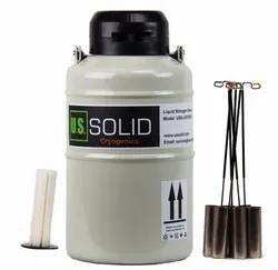 U.S. Solid 3 L Liquid Nitrogen Sperm Semen Container Cryogenic LN2 Tank Dewar with Straps 6 Canisters 25 Days