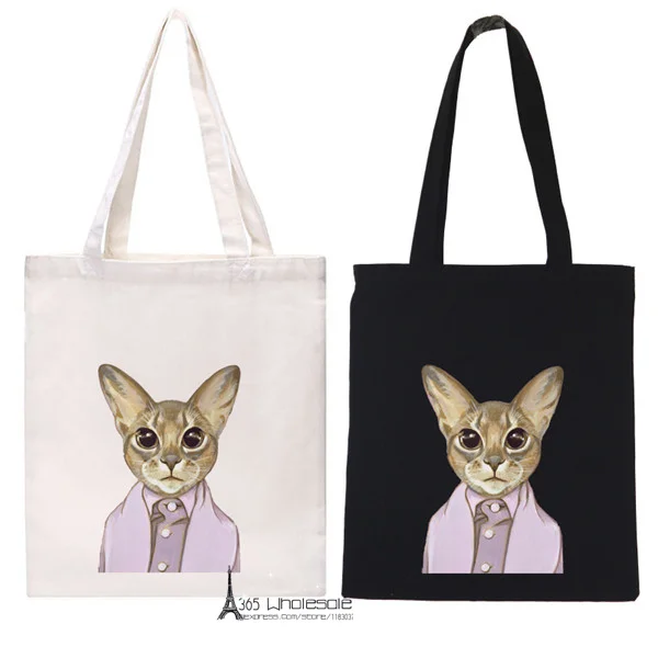 Free shipping 17 styles for choose Cool Cats Canvas Shoulder Bag Dressing Funny Attitude Eco-friendly storage friends gifts