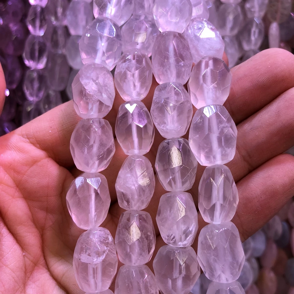 Wholesale 2strings Natural Clear Quartz Crystal Gem Stone Faceted Nugget Beads,Genuine Gem Jewelry Making Beads,15.5