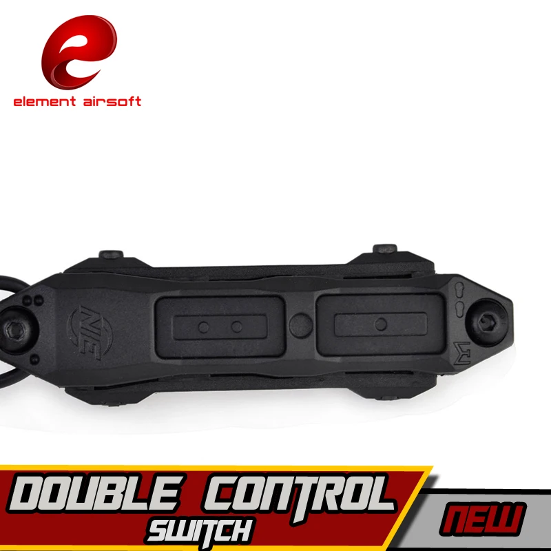 Element interruptor de luz tático de arma de airsoft, interruptor de controle duplo softair para peq 15 16a dbal 2, arma de surefire, montagem de lanterna