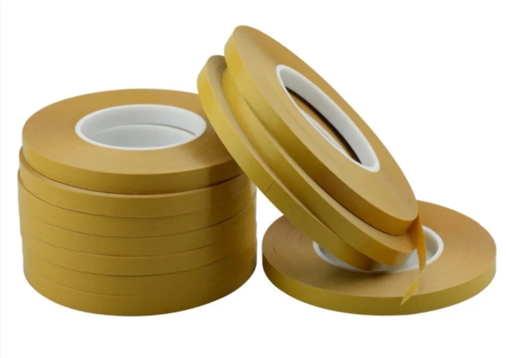 2mm * 50M Double Side Adhesive Tape PET Acrylic Adhesive No Trace ClearTransparent paper craft handmade card yellow Film tape