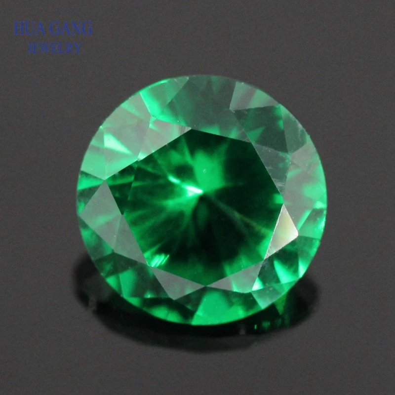 Green Nano Precious Stone Round Brilliant Cut Synthetic Gems For Jewelry 0.8~2.5mm High Temperature Resistance Nano