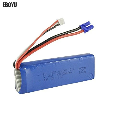 

EBOYU (TM) 7.4V 2700mAh 25C Lipo Battery Spare Part for Hubsan H501S H501C X4 FPV RC Quadcopter Drone