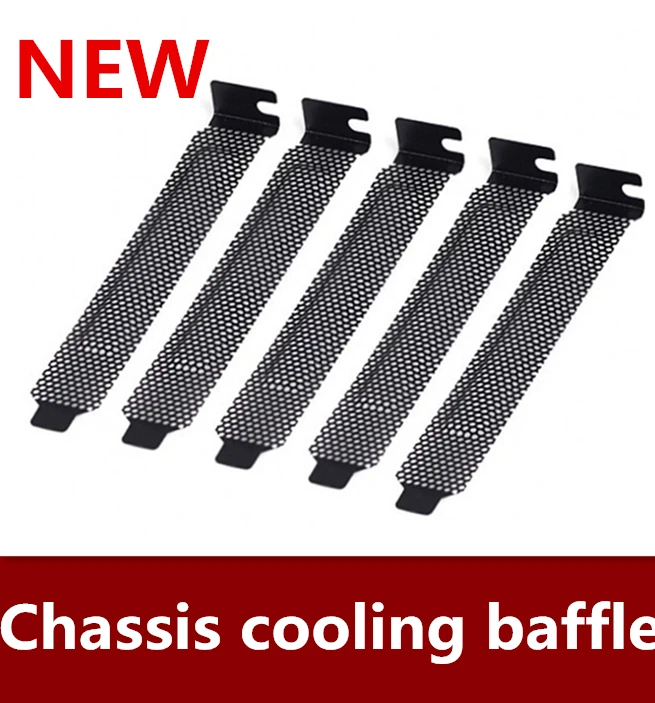 

50pcs/lot Computer chassis PCI bit radiating dustproof ventilation baffle black metal punching baffle Free shipping